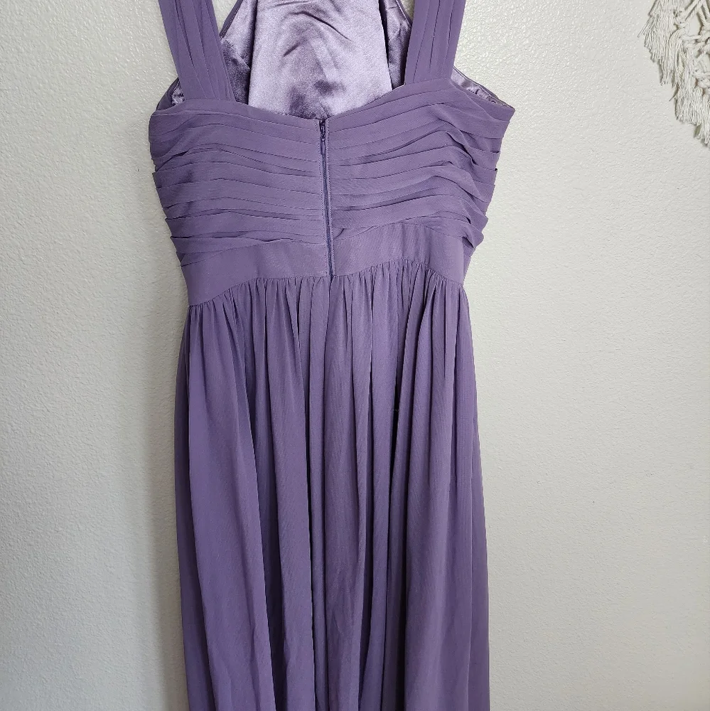 Monique Lhuillier Crisscross Chiffon Gown In Purple Women's Size 10